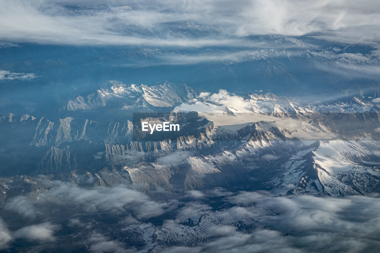 Adamello glacier and mountain range, italy