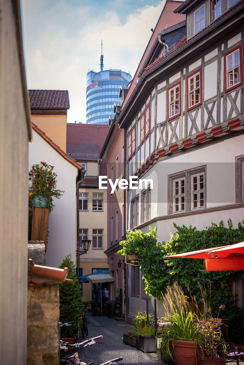 Buildings in city against sky of jena, germany. old town