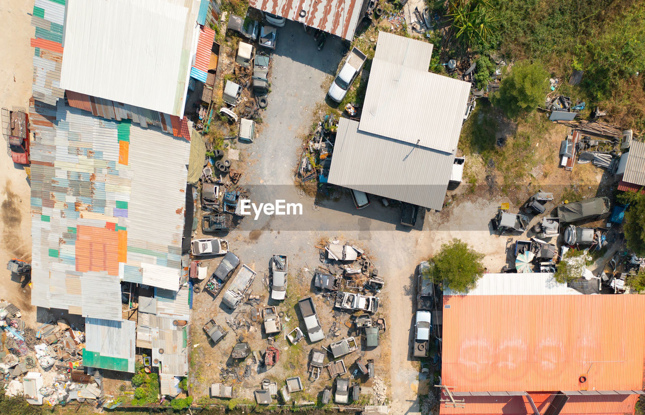 high angle view of buildings