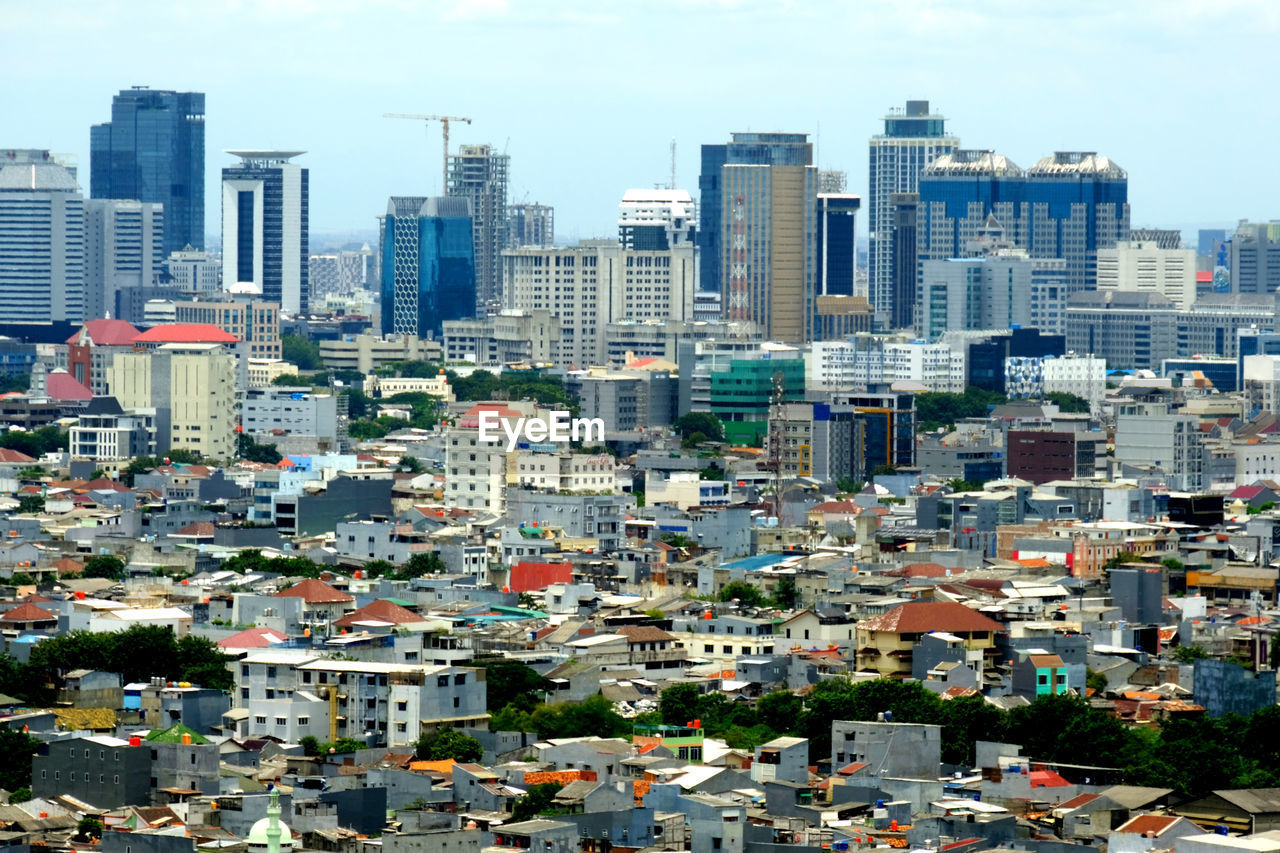 The consistency of the city of jakarta and its buildings.