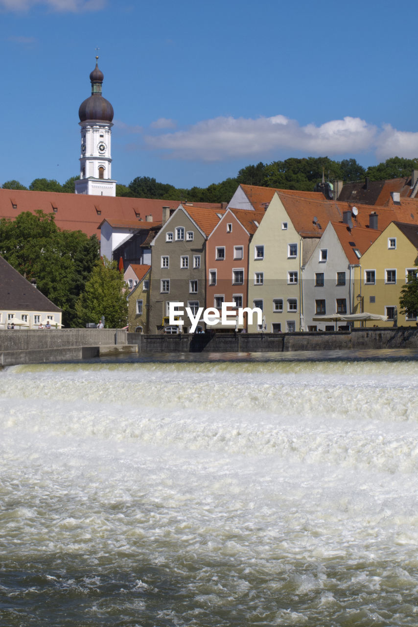 River lech and city landsberg in bavaria