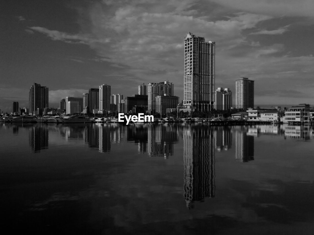 Reflection of buildings in river