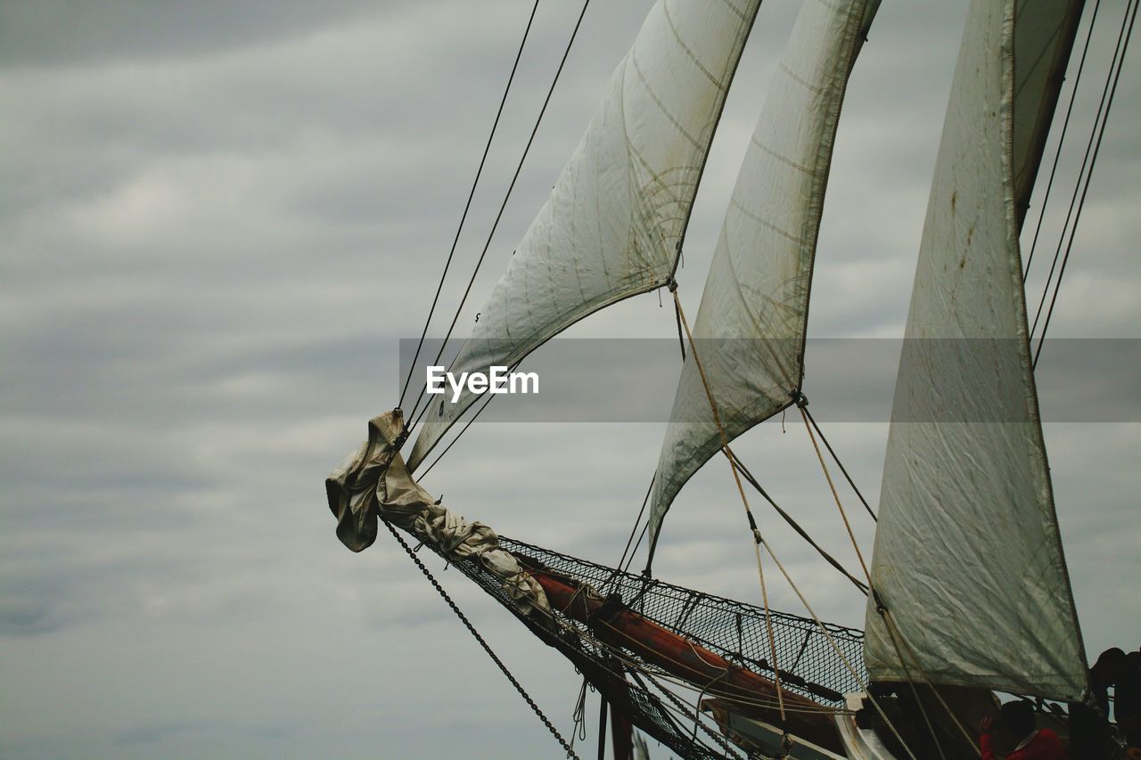 Low angle view of sailboat against sky