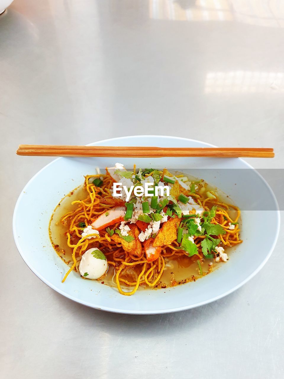 High angle view of meal served in plate