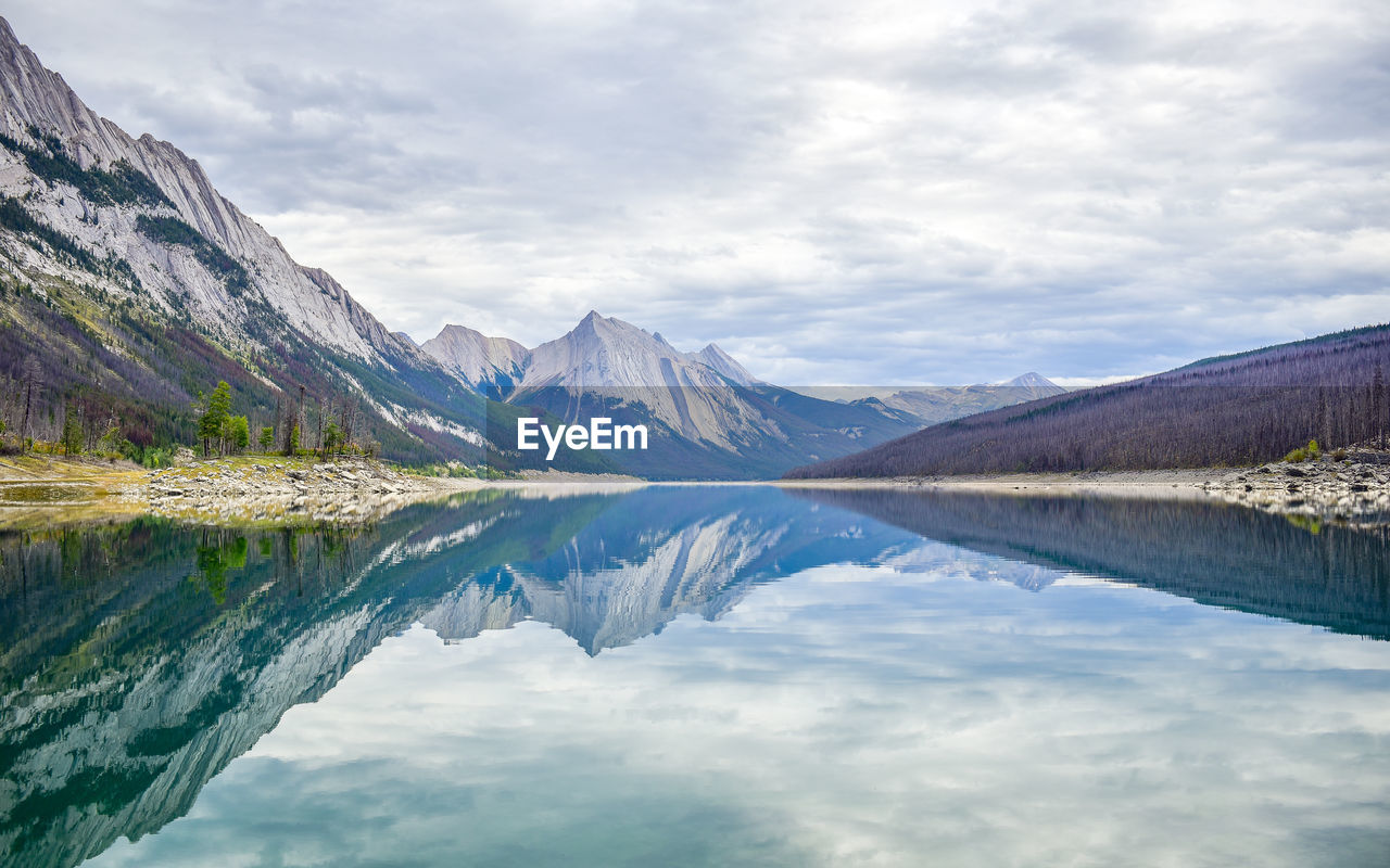 REFLECTION OF MOUNTAINS IN LAKE