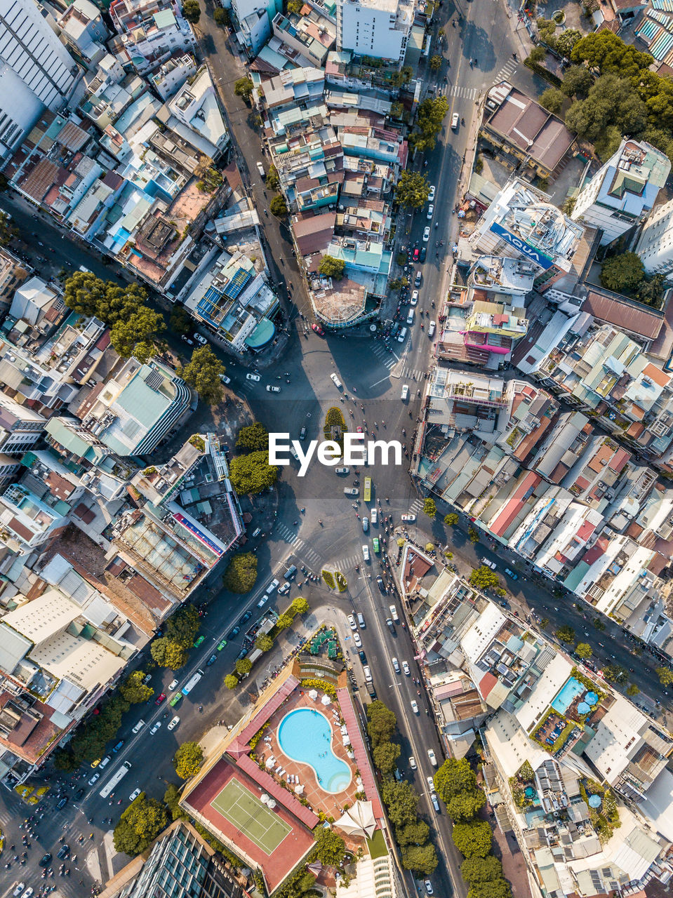 Aerial view of buildings in city