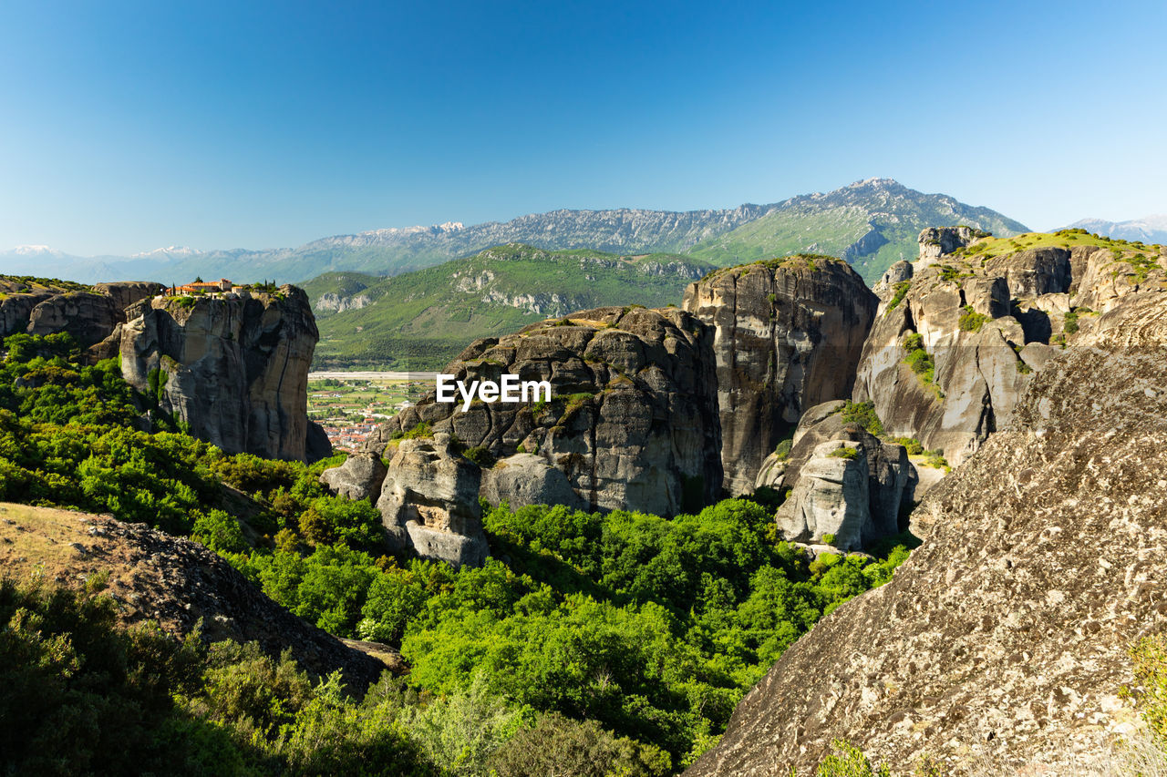 Landscapes and ancient monasteries at meteora in greece