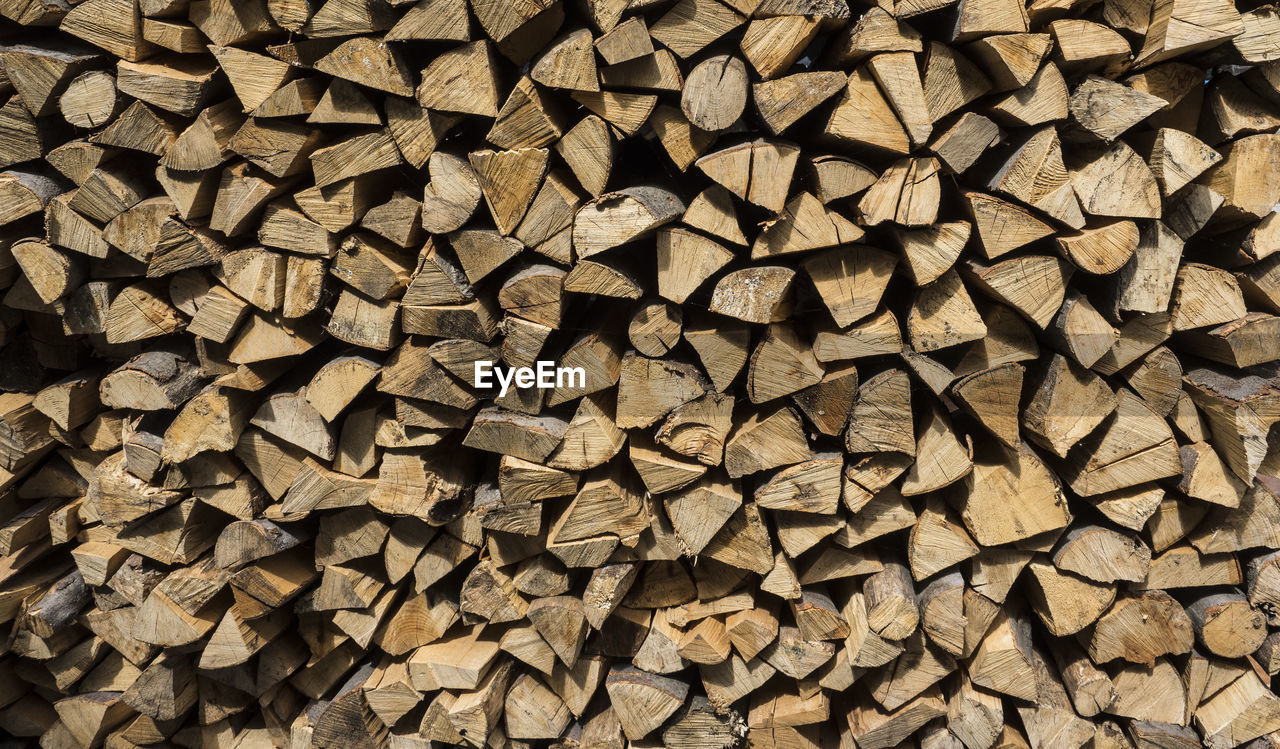 Full frame shot of firewood