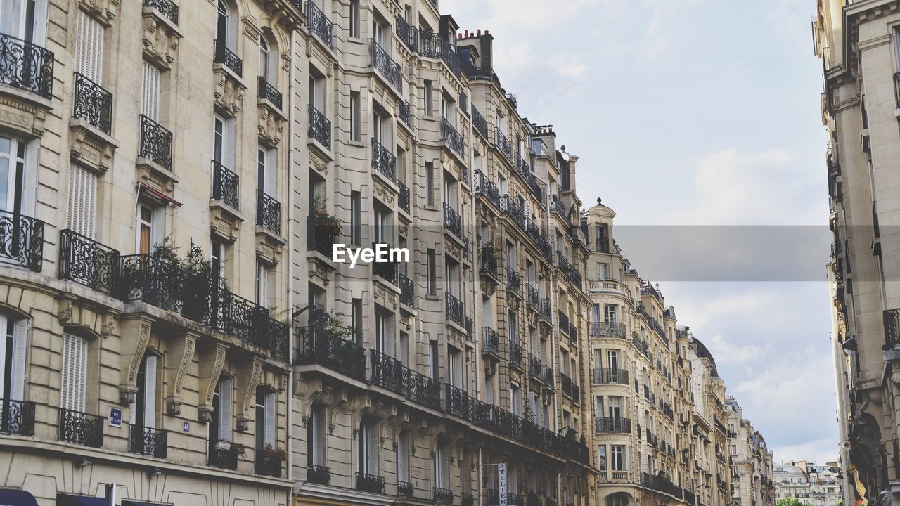 Low angle view of buildings against sky