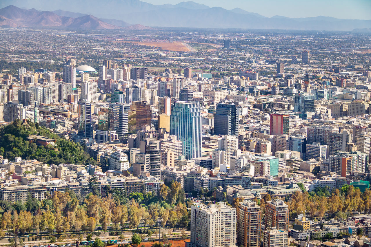 high angle view of buildings in city