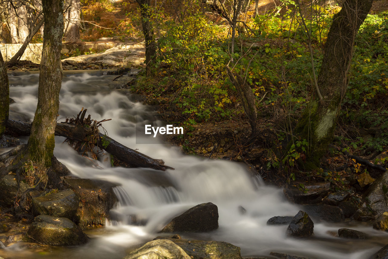 Water stream usign nd filter in las dehesas, cercedilla, spain.