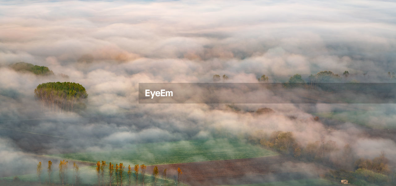 Scenic view of land against sky