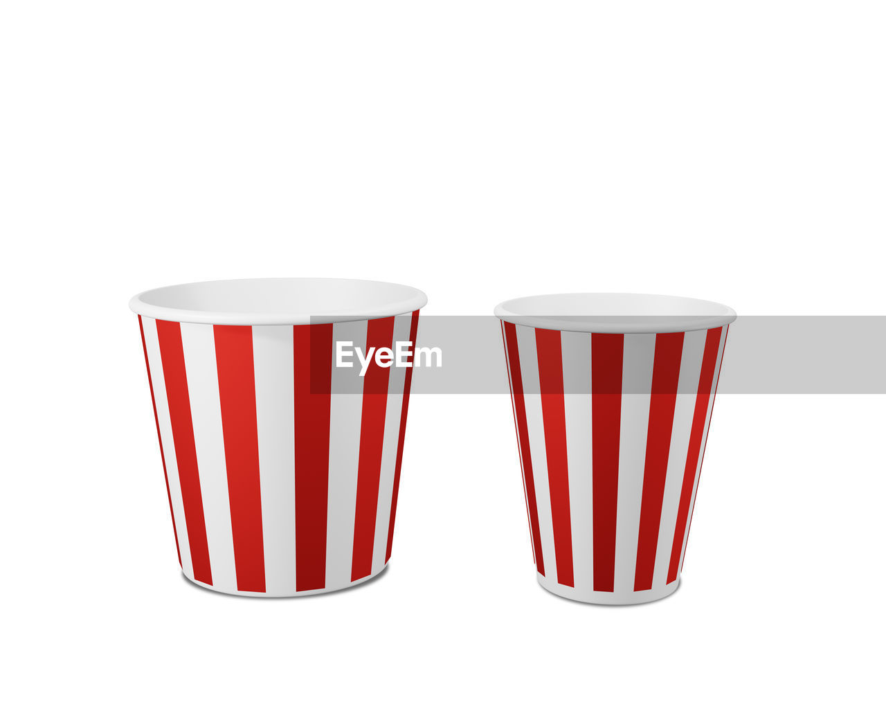 CLOSE-UP OF COFFEE CUPS AGAINST WHITE BACKGROUND
