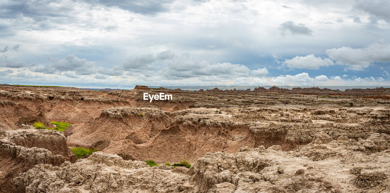 PANORAMIC VIEW OF ARID LANDSCAPE AGAINST SKY