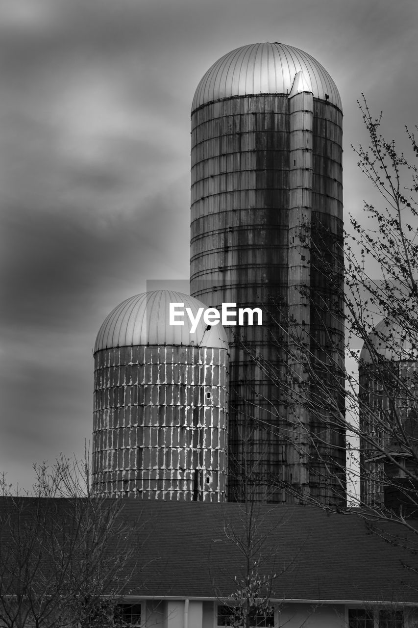 Low angle view of modern building against sky