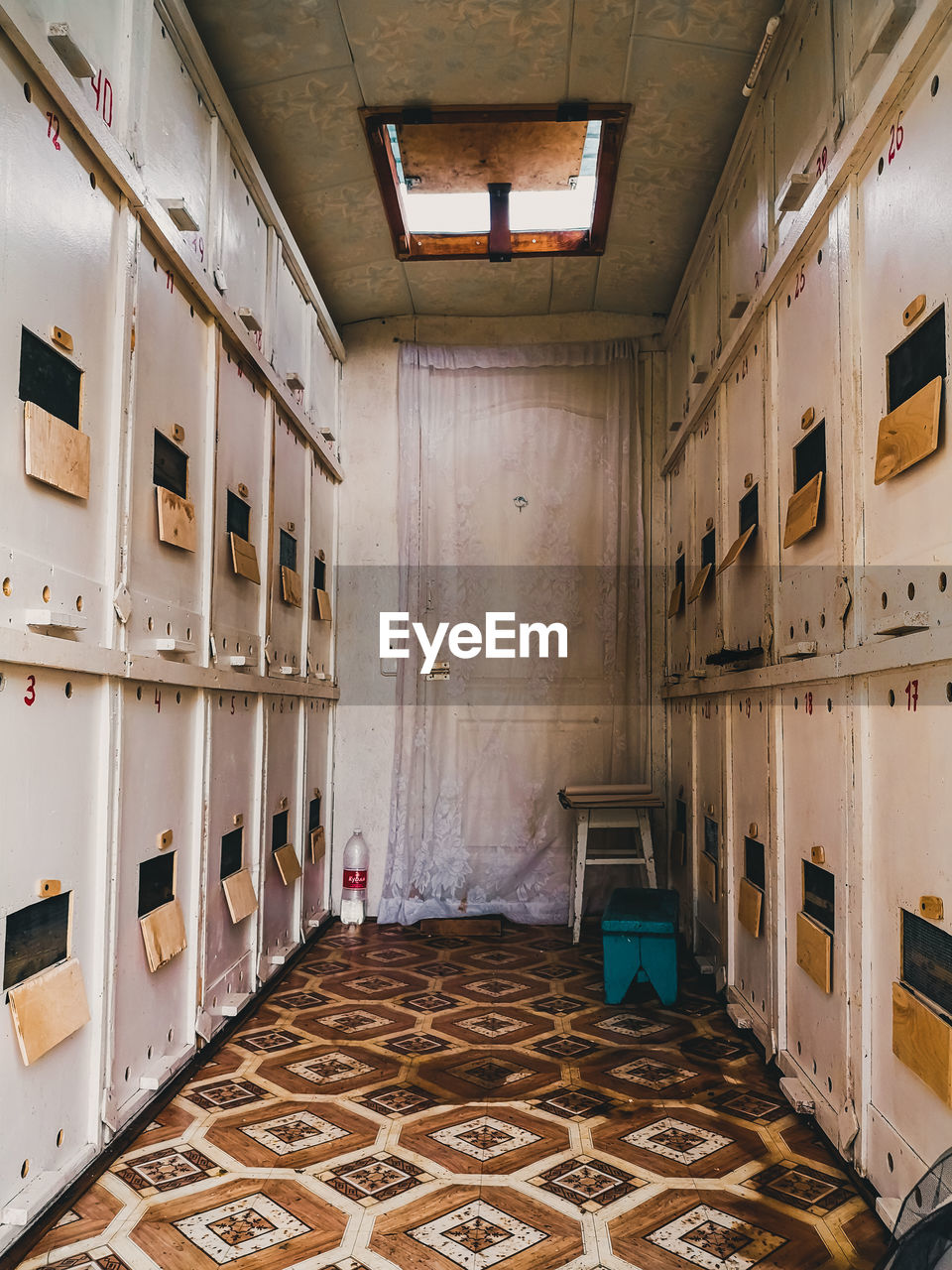 Interior of old locker room