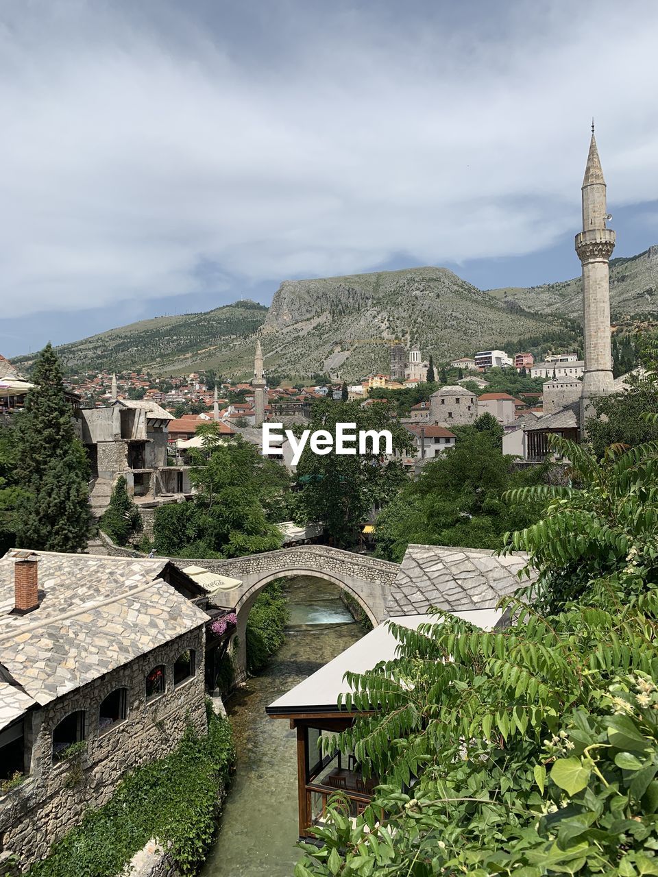 High angle view of buildings in city