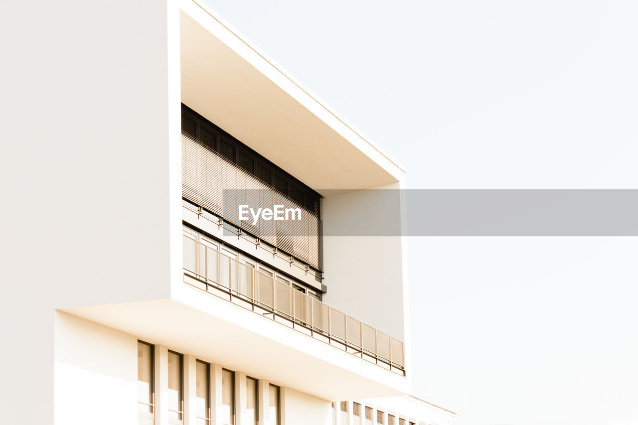 Low angle view of building against clear sky