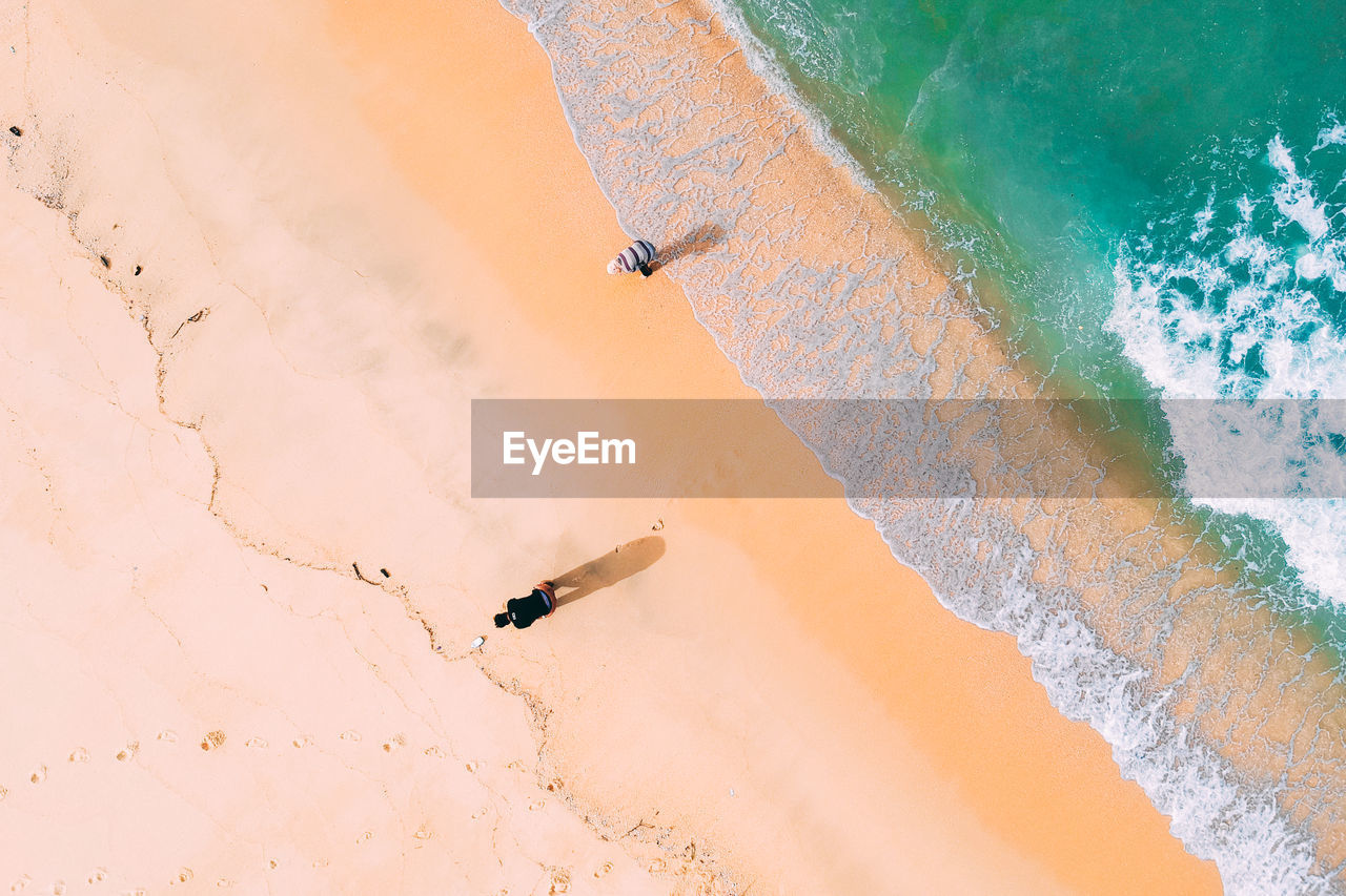 Aerial view of people on beach