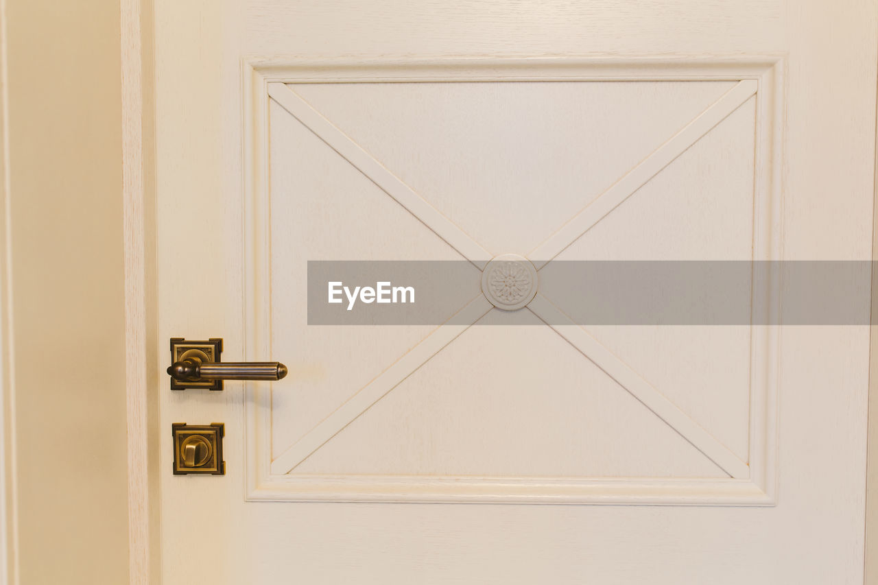 close-up of closed door