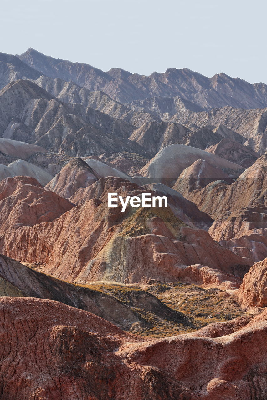 Sandstone and siltstone landforms of zhangye danxia-red cloud national geological park. 0850