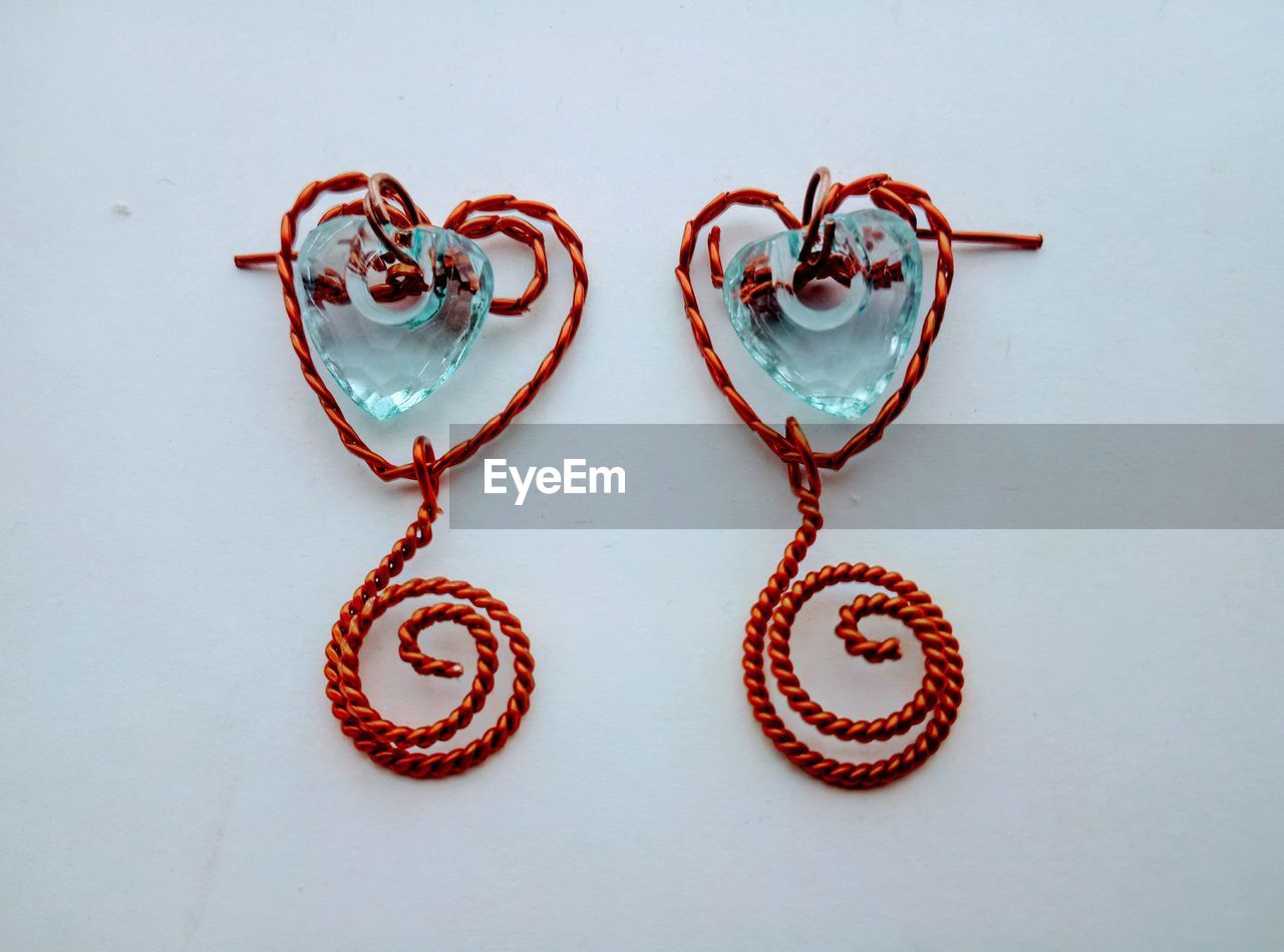 Close-up of heart shape decor on table