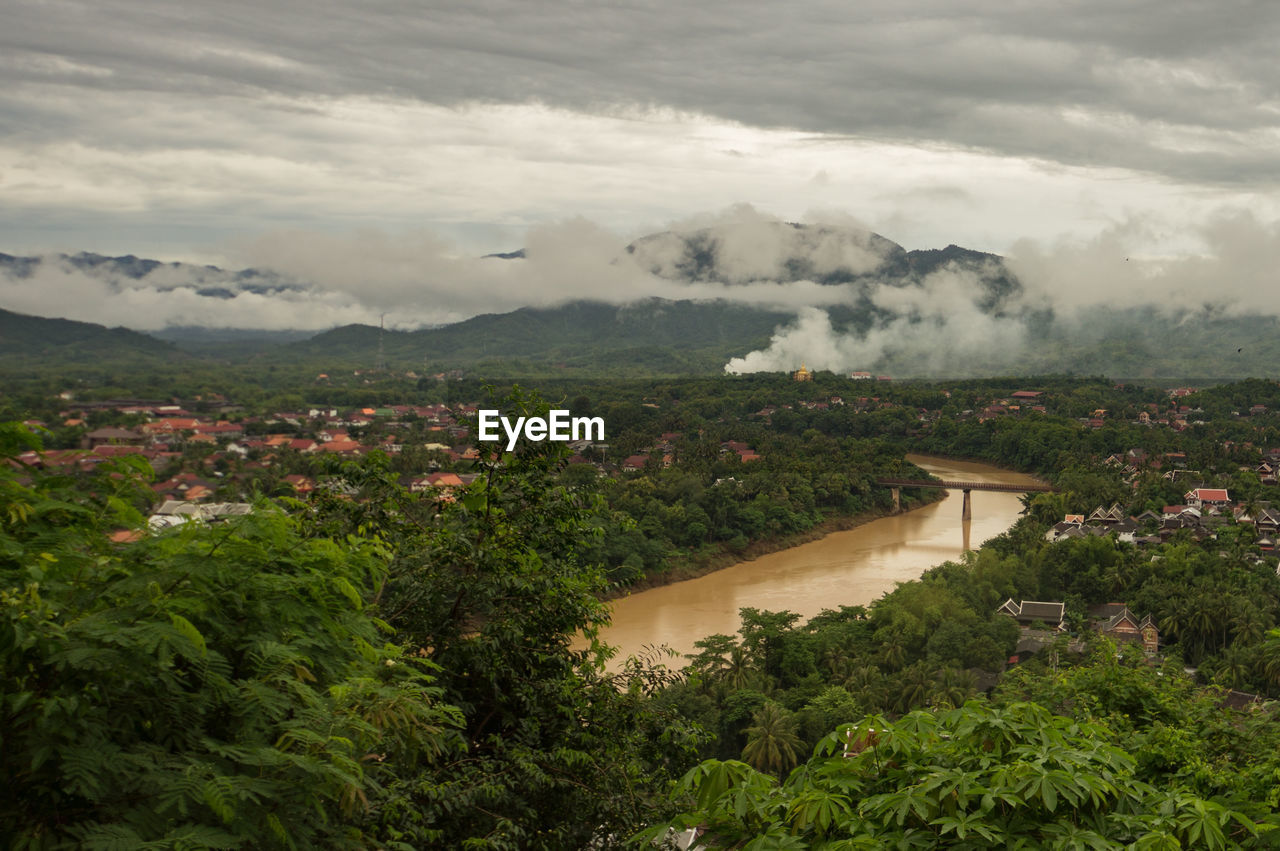 Aerial view of mekong river in vietnam