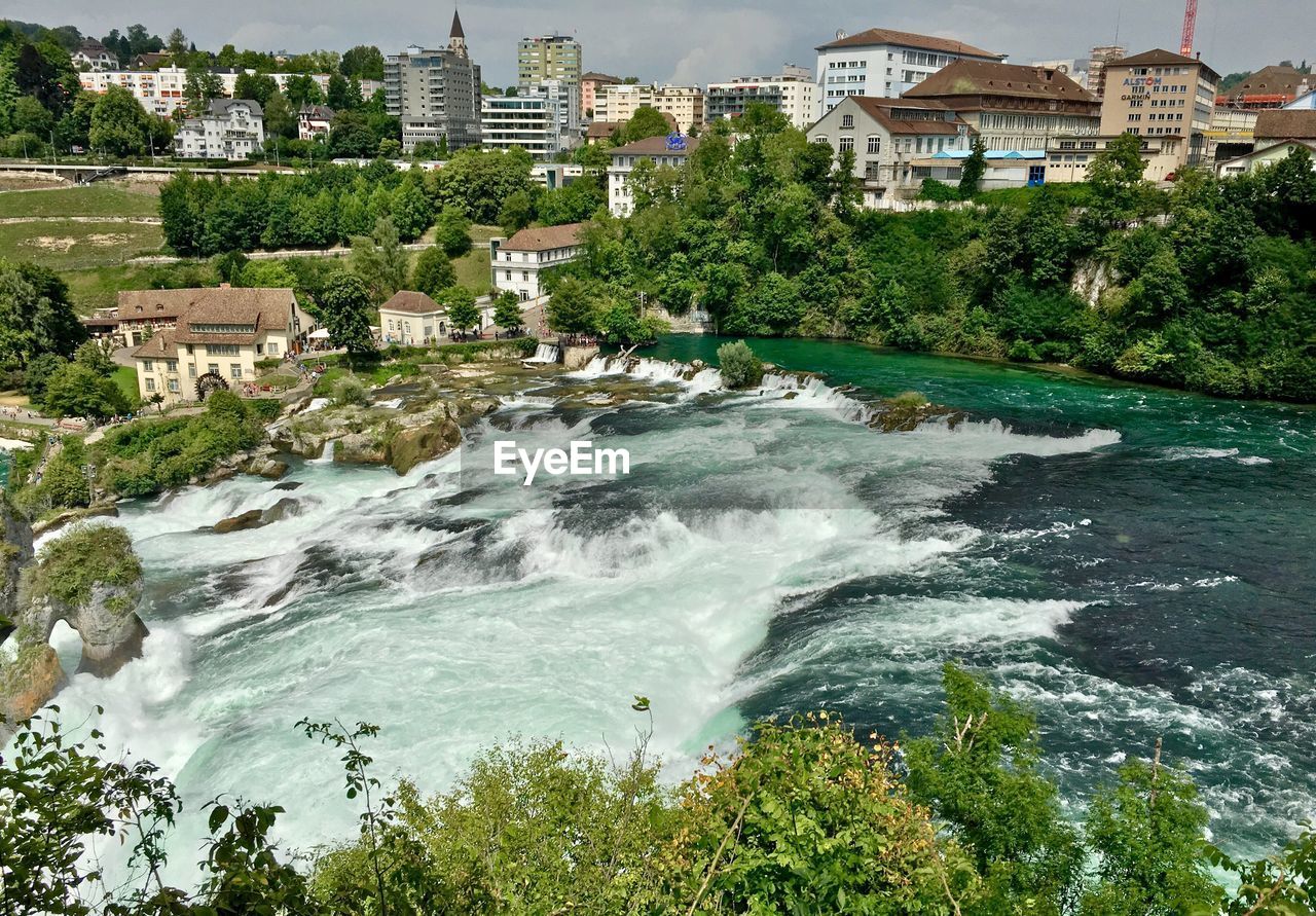 River flowing through city