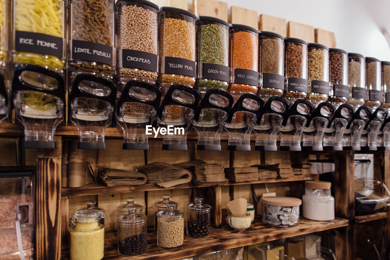 Food in shelf at store