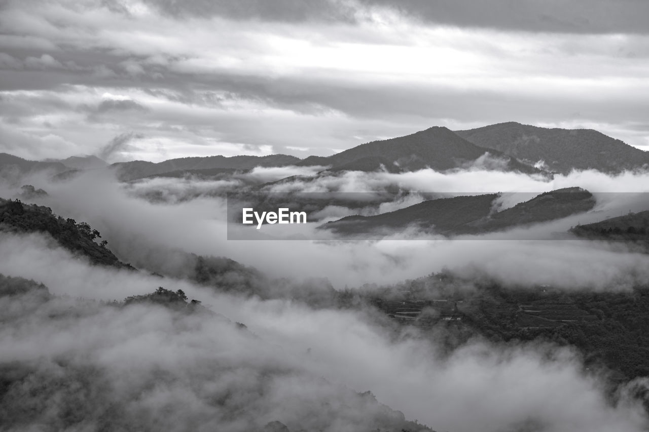 Scenic view of mountains against sky