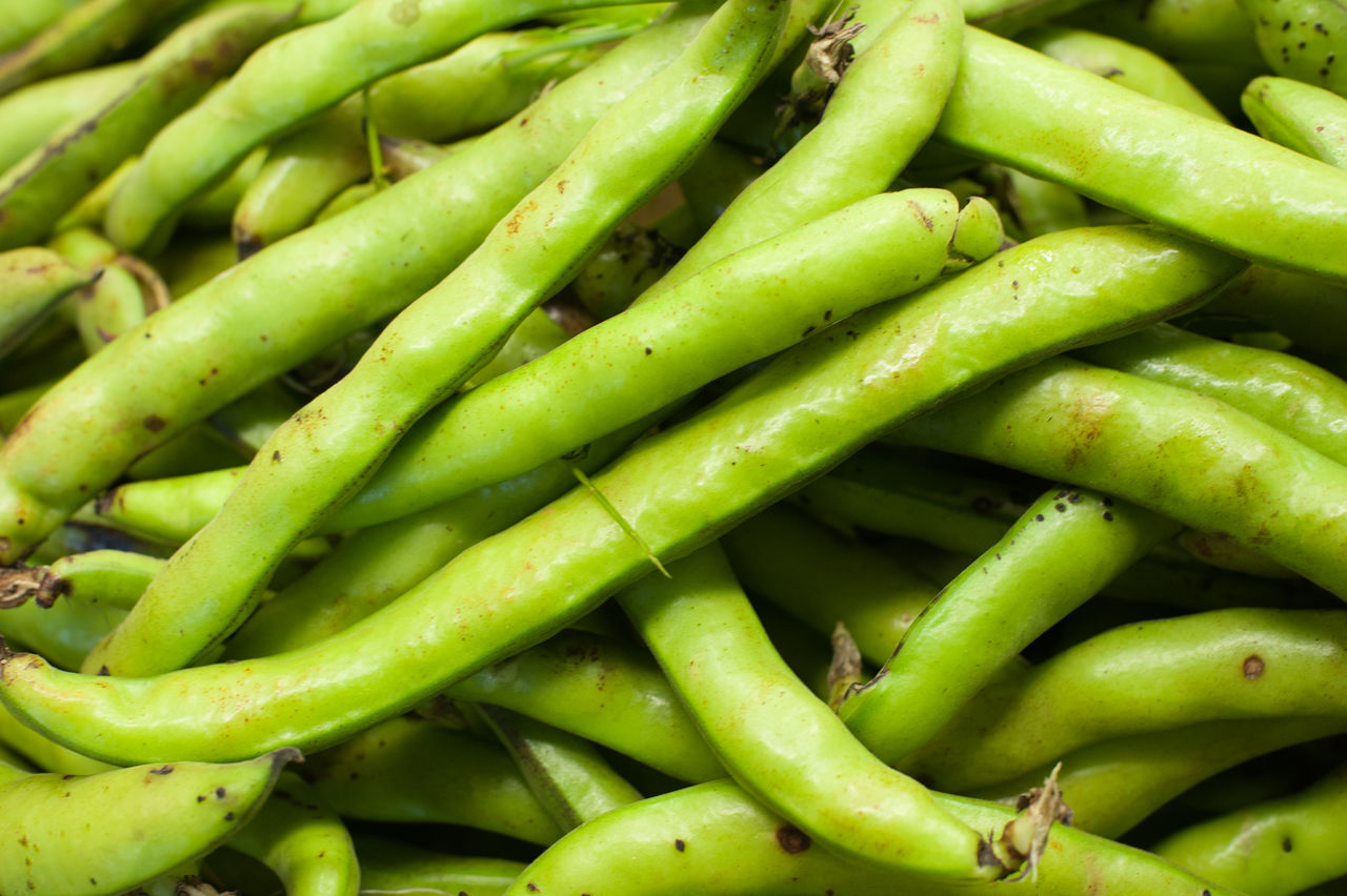 Full frame shot of broad beans for sale