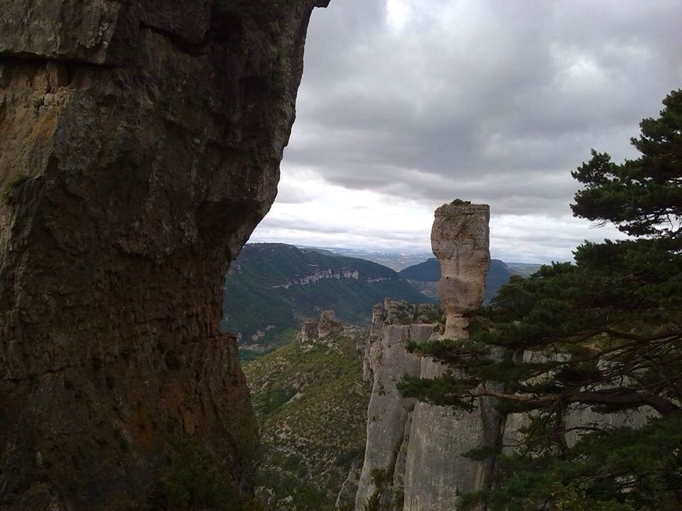 SCENIC VIEW OF MOUNTAINS AGAINST CLOUDY SKY