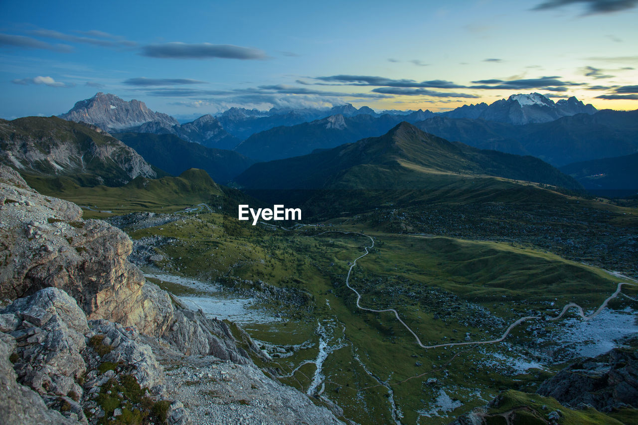 Scenic view of mountains against sky