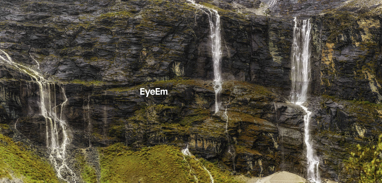 Scenic view of waterfall