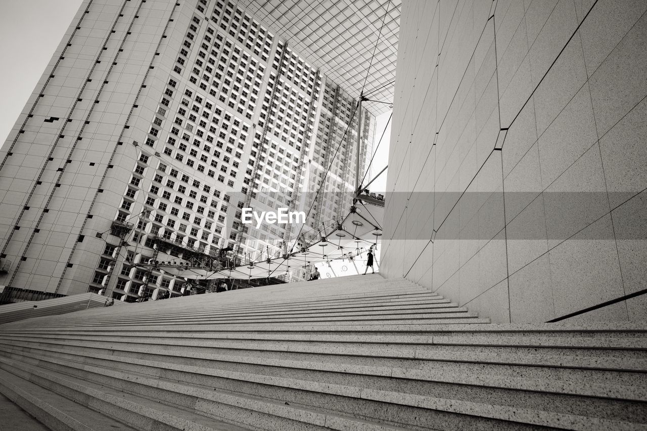 Low angle view of modern building in city