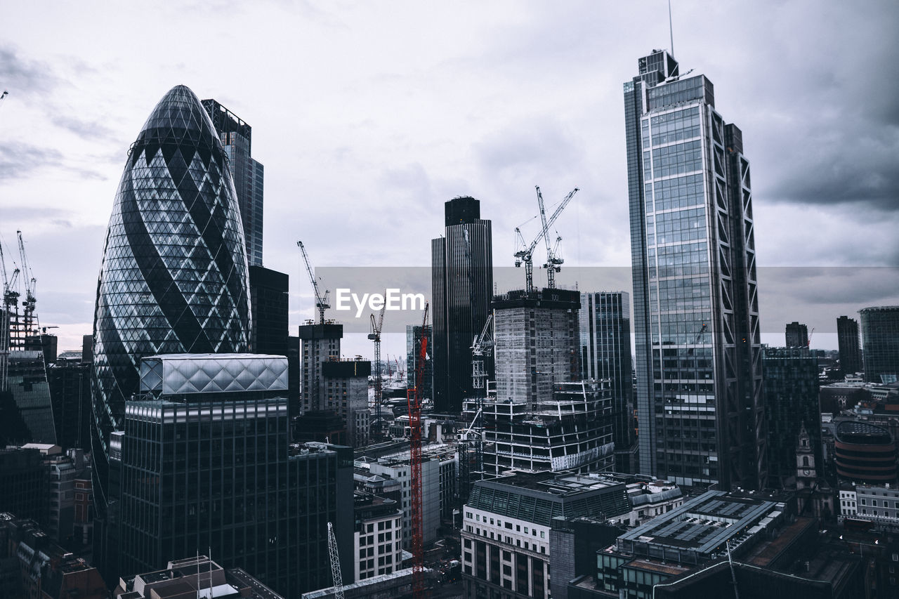 View of skyscrapers in city