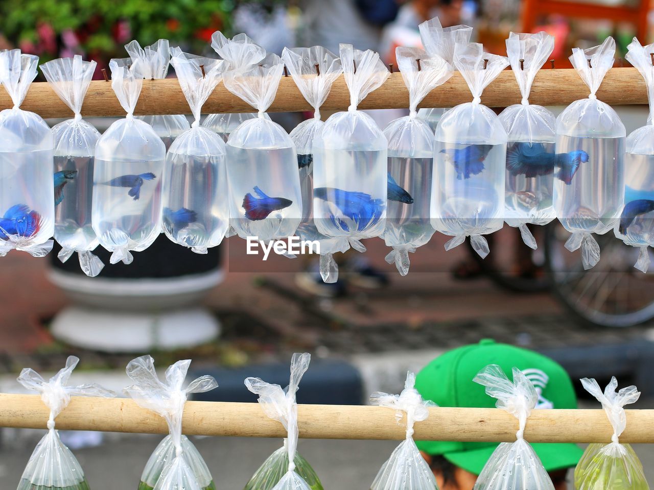 CLOSE-UP OF CLOTHES FOR SALE AT MARKET STALL