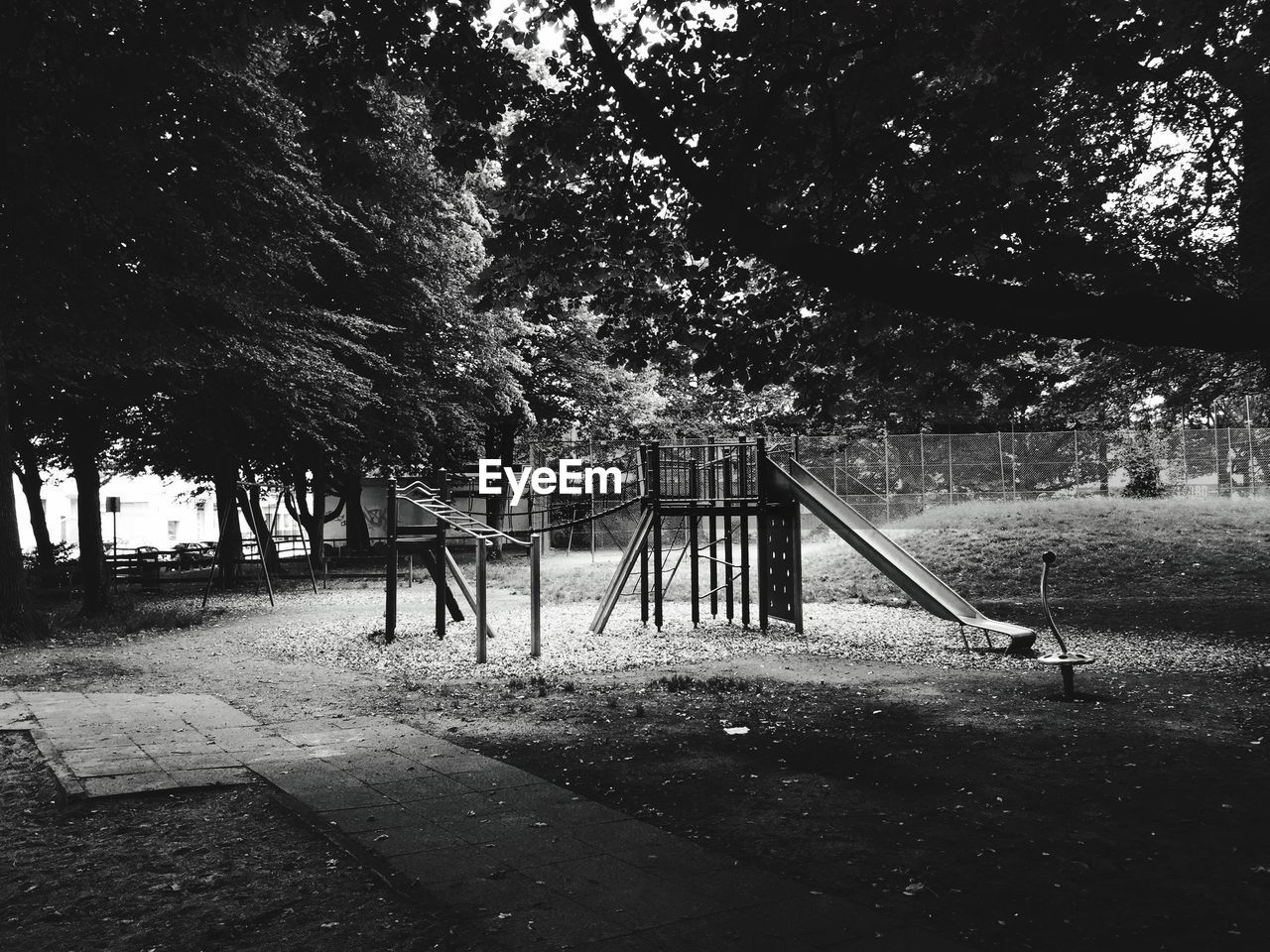 Empty playground in park