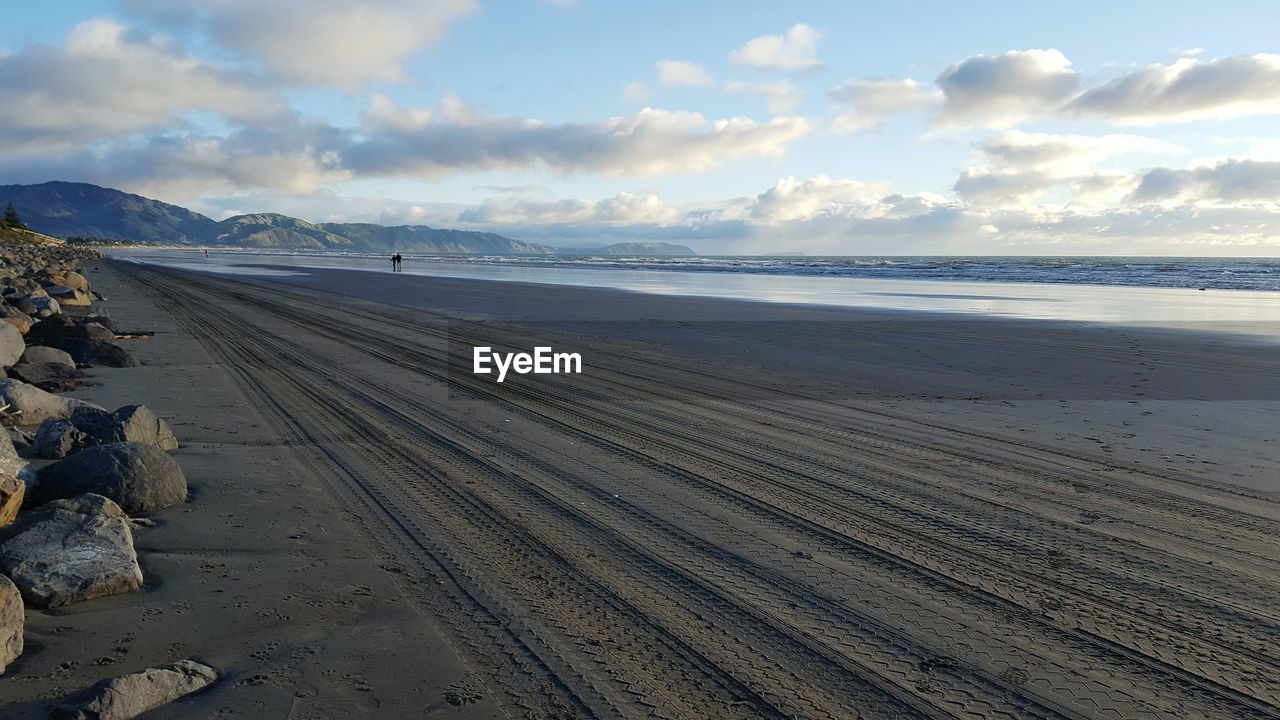 Scenic view of beach against sky