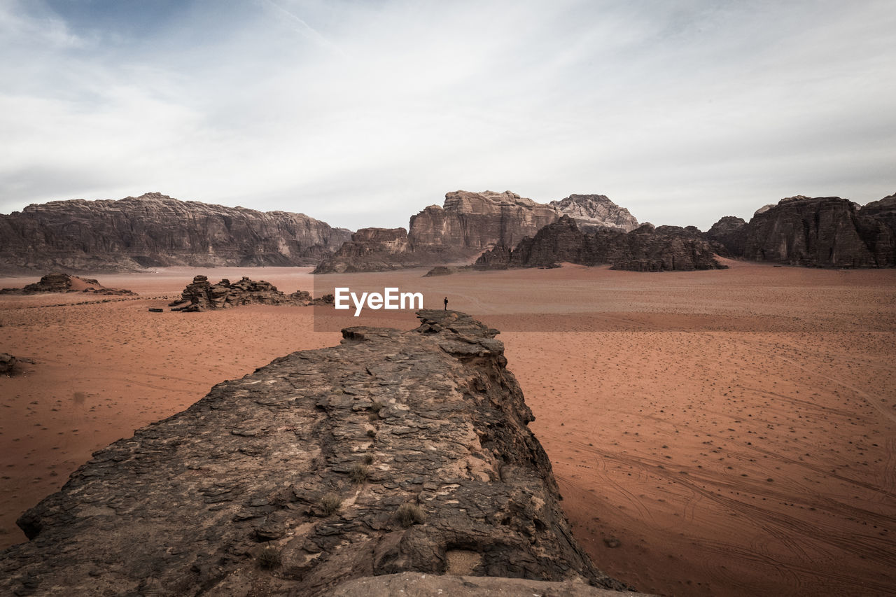 Scenic view of desert against sky