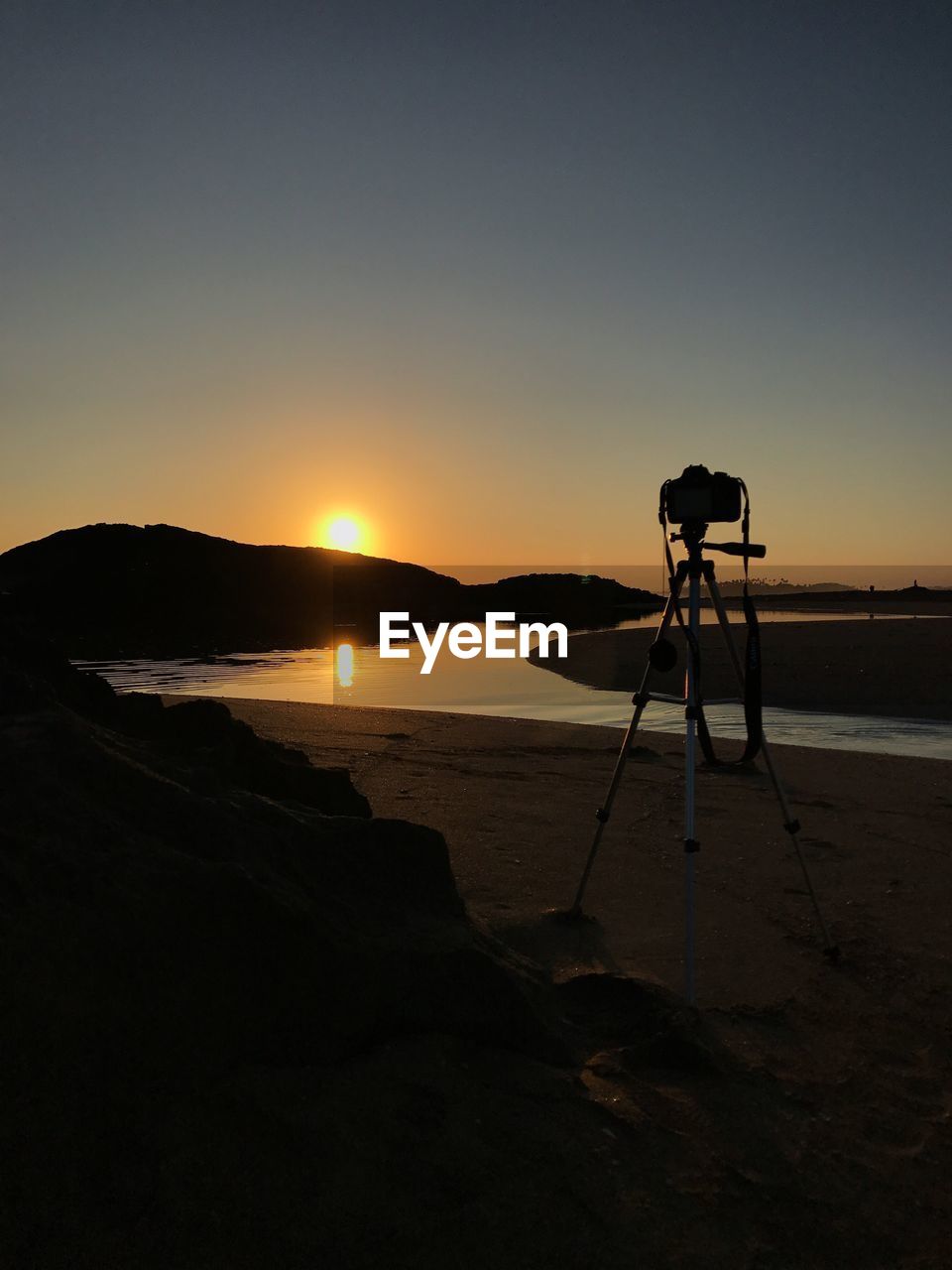 Scenic view of sunrise at beach