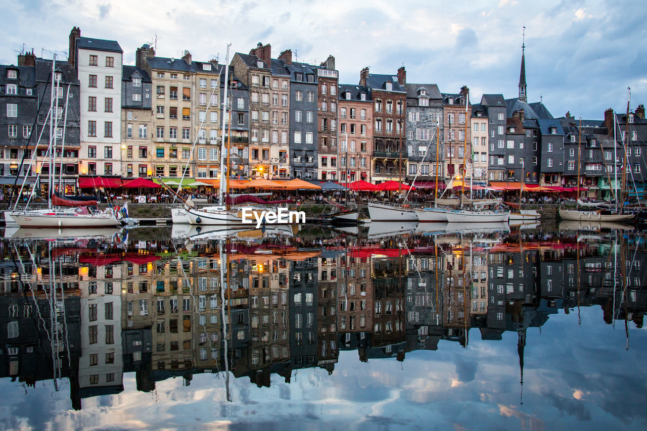 Reflection of buildings in water