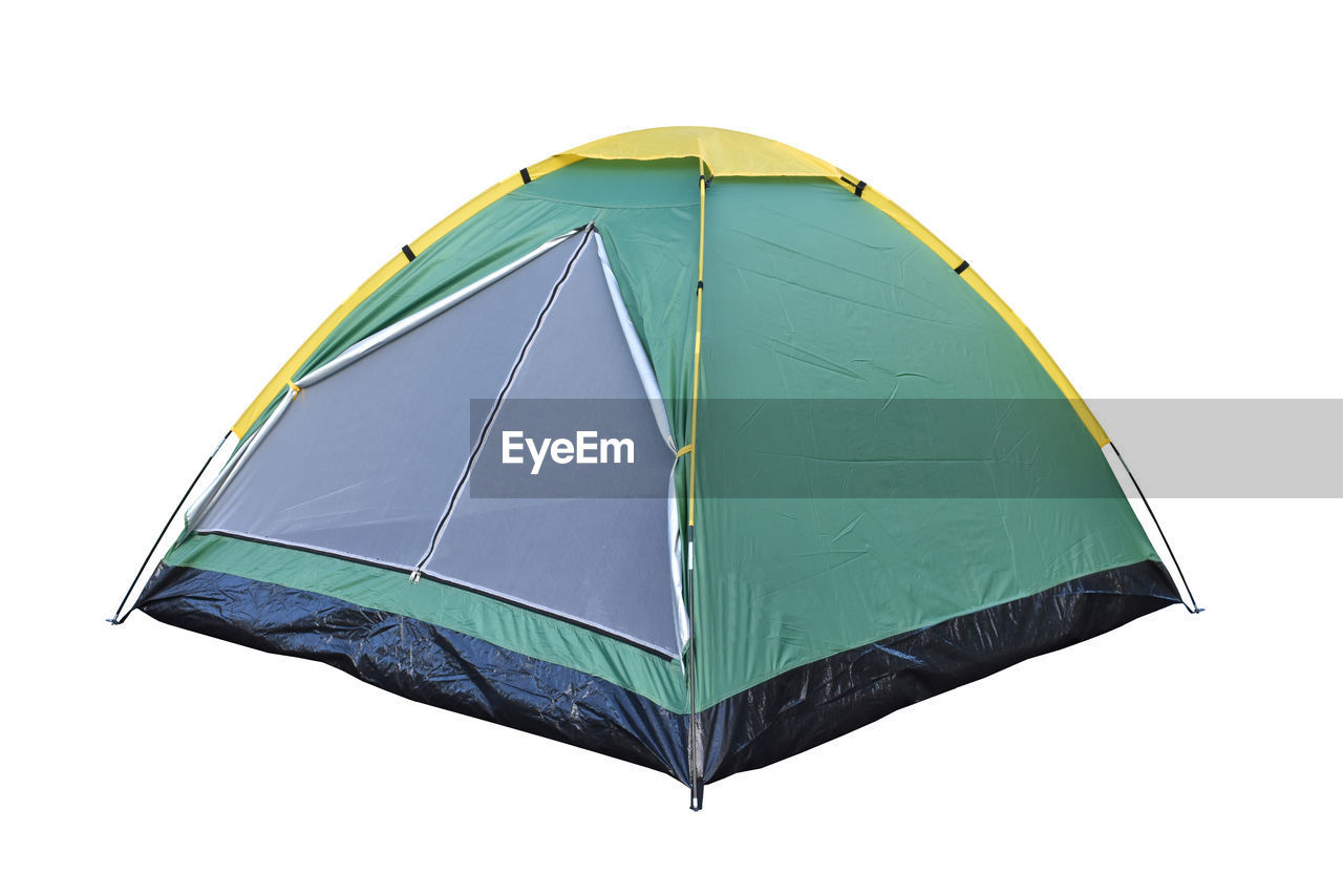 Close-up of tent against white background