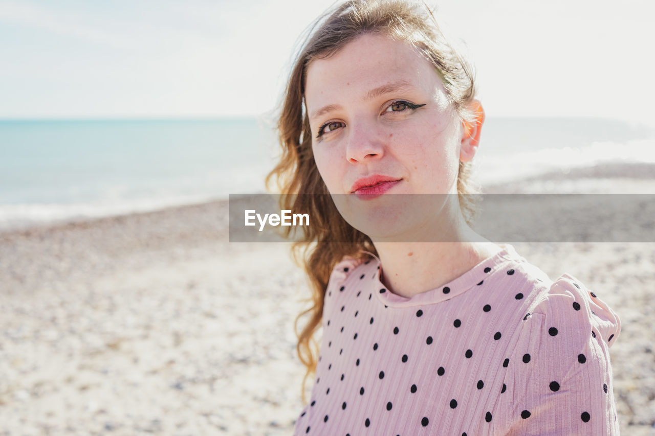 Portrait of woman on beach