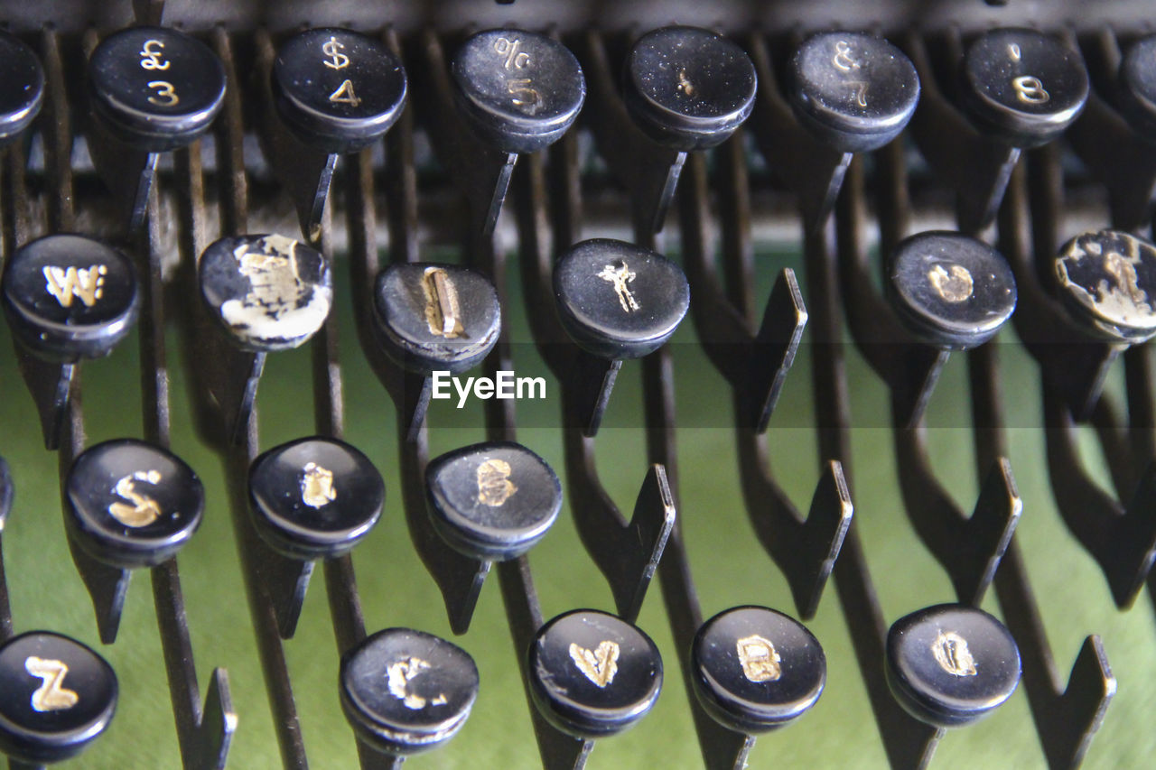 Full frame shot of old typewriter