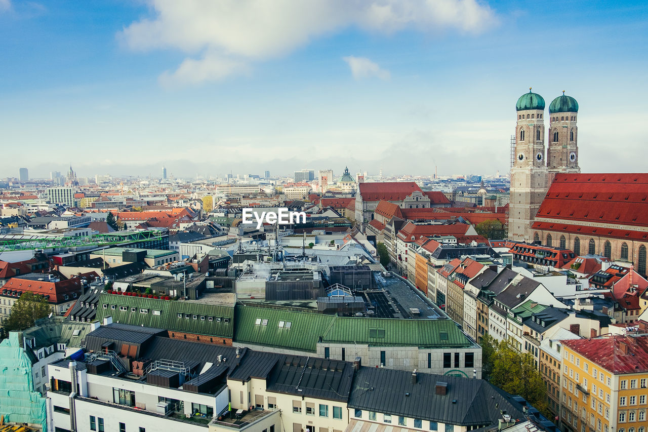 High angle view of cityscape