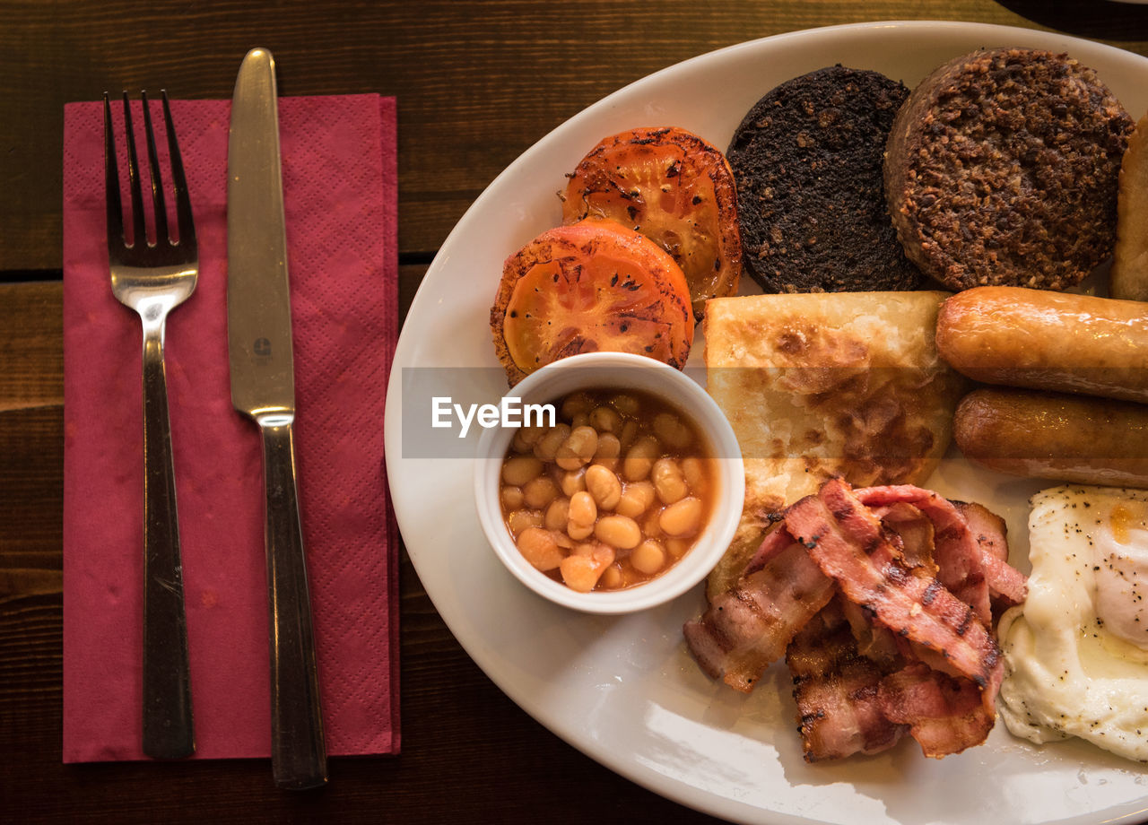 Close-up of food served in plate