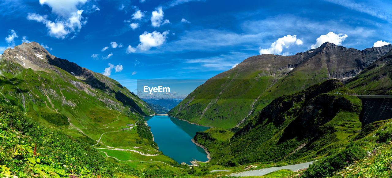 Panorama of the kaprun dam, a hydroelectric power station in the austrian alps