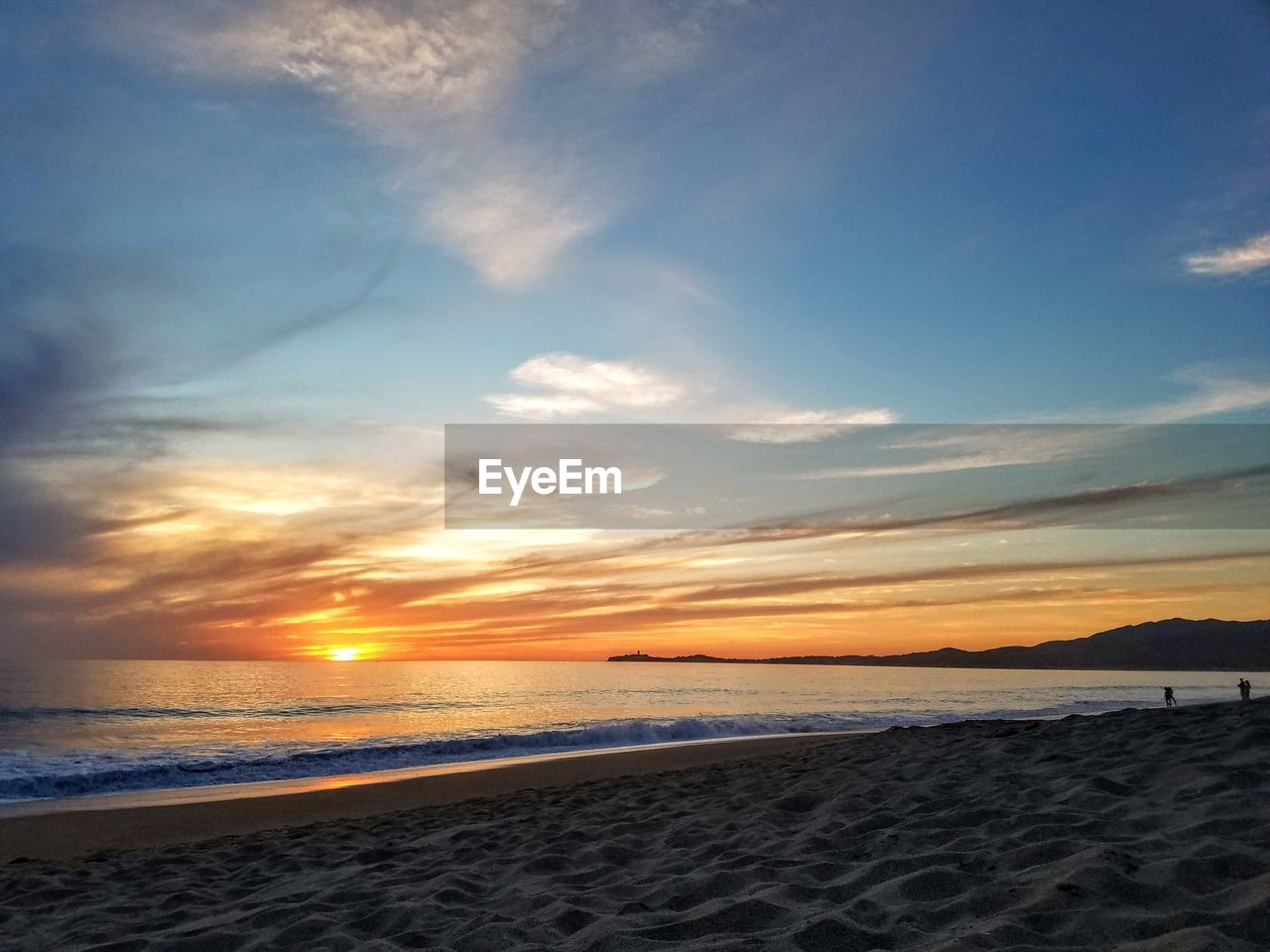 SCENIC VIEW OF BEACH DURING SUNSET