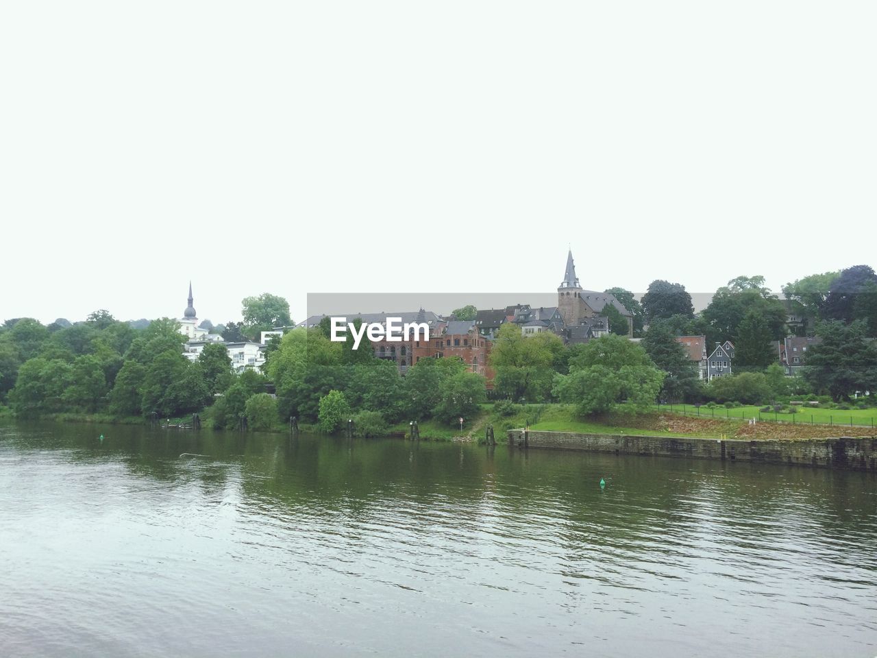 Village view from a lake